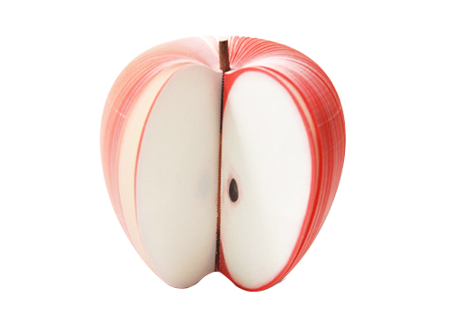 リンゴ形のメモ帳