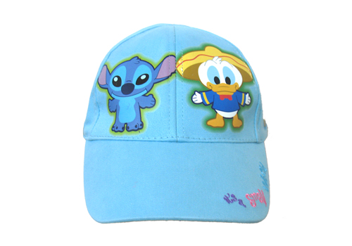 电绣兰色太阳帽