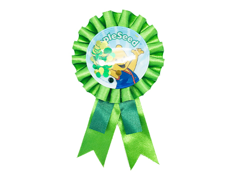 グリーンのリボンバッジ