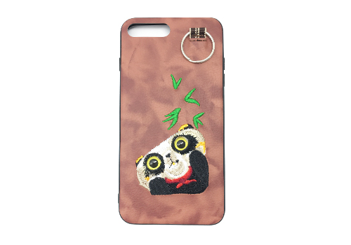 PUパンダ電気刺繡のスマホケース