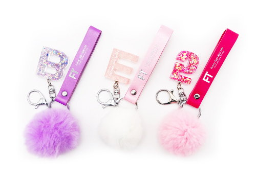 PU毛玉のキーホルダー